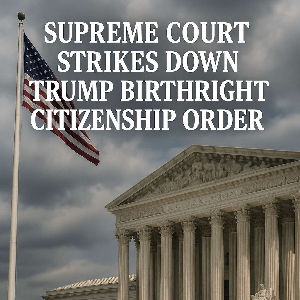 Illustration of Supreme Court Strikes Down Trump Birthright Citizenship Order