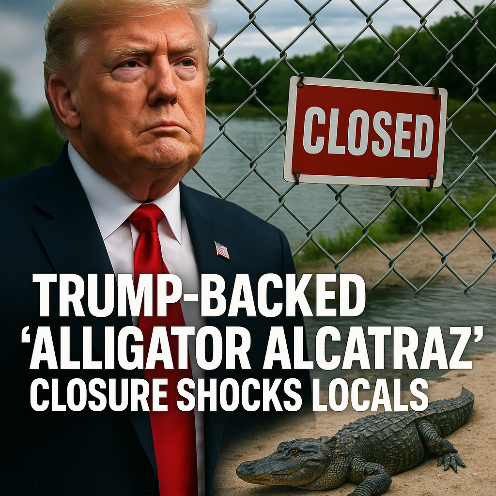 Illustration of Trump-Backed ‘Alligator Alcatraz’ Closure Shocks Locals