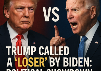 Illustration of Trump Called a ‘Loser’ by Biden: Political Showdown