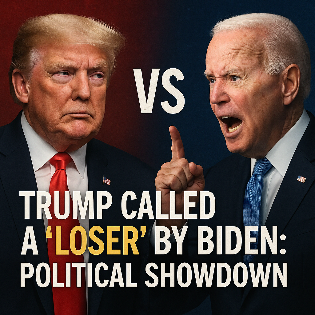 Illustration of Trump Called a ‘Loser’ by Biden: Political Showdown