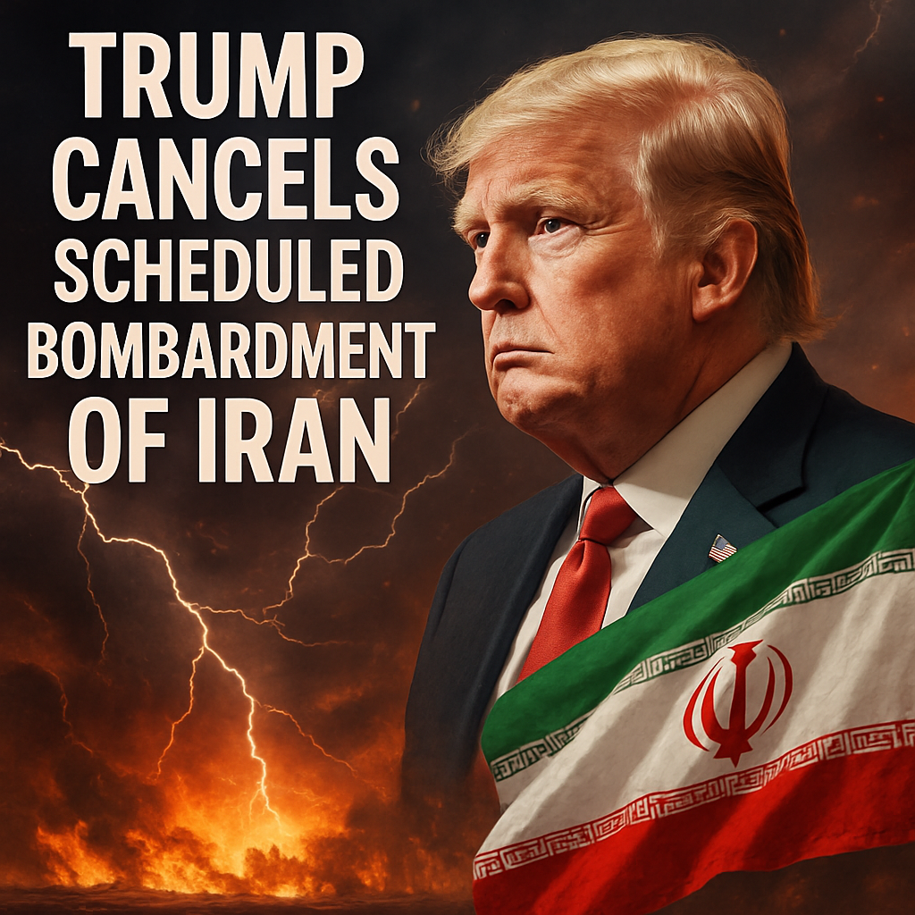 Illustration of Trump Cancels Scheduled Bombardment of Iran
