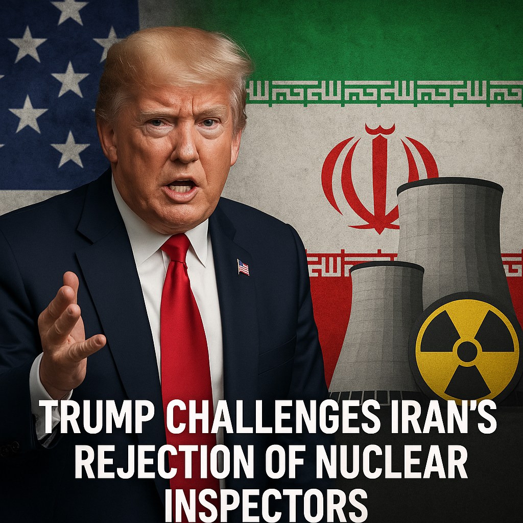 Illustration of Trump Challenges Iran's Rejection of Nuclear Inspectors