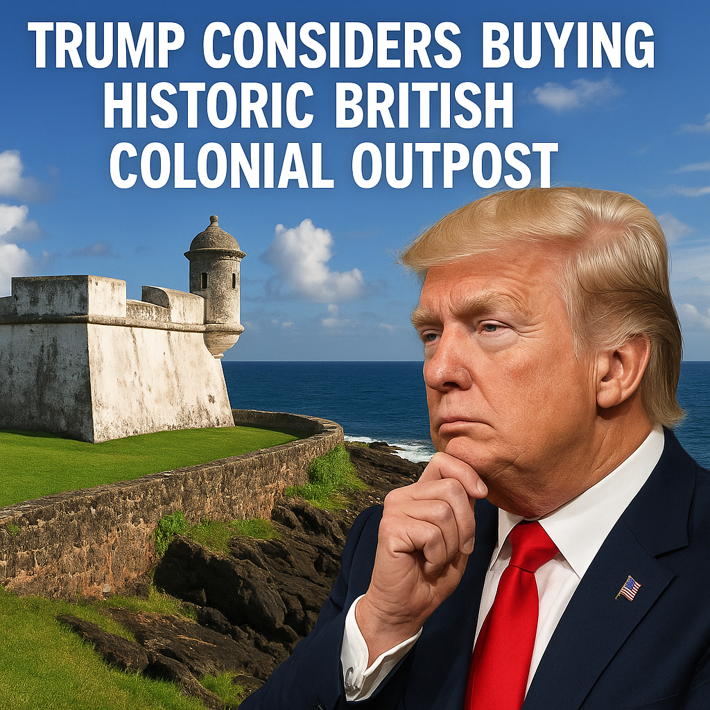 Illustration of Trump Considers Buying Historic British Colonial Outpost