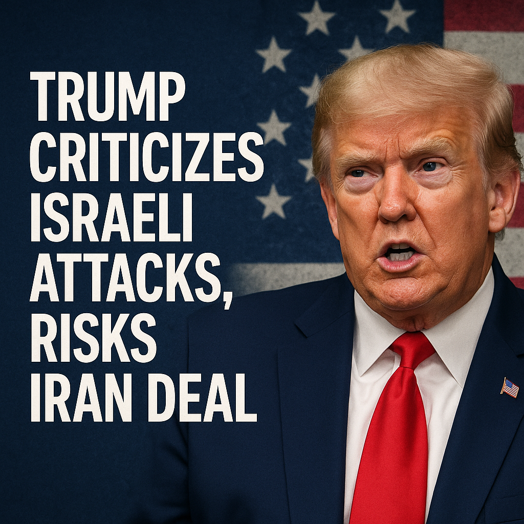 Illustration of Trump Criticizes Israeli Attacks, Risks Iran Deal