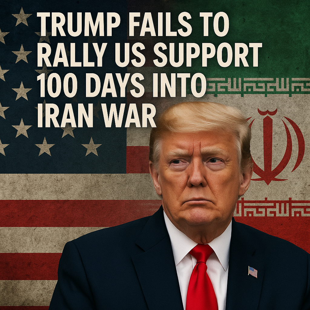 Illustration of Trump Fails to Rally US Support 100 Days into Iran War
