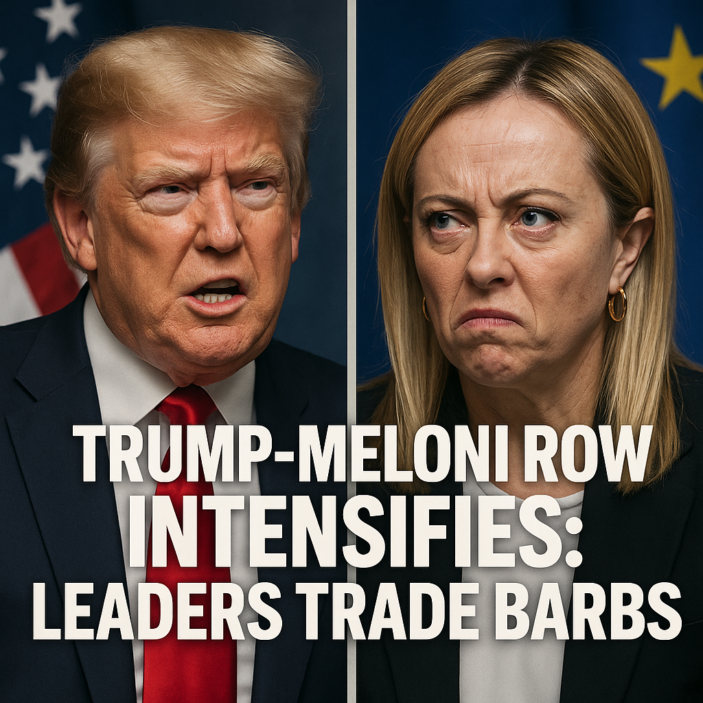 Illustration of Trump-Meloni Row Intensifies: Leaders Trade Barbs