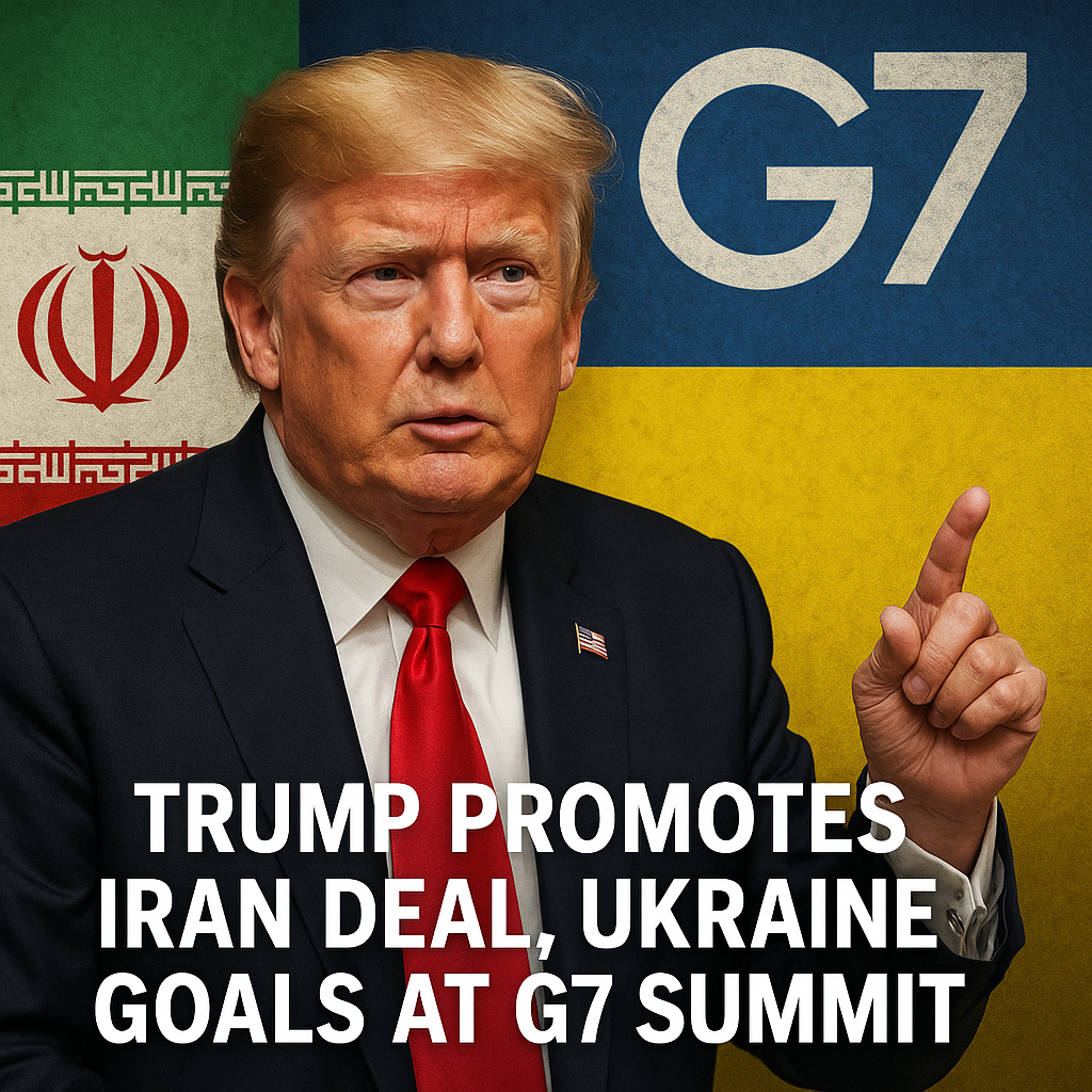 Illustration of Trump Promotes Iran Deal, Ukraine Goals at G7 Summit