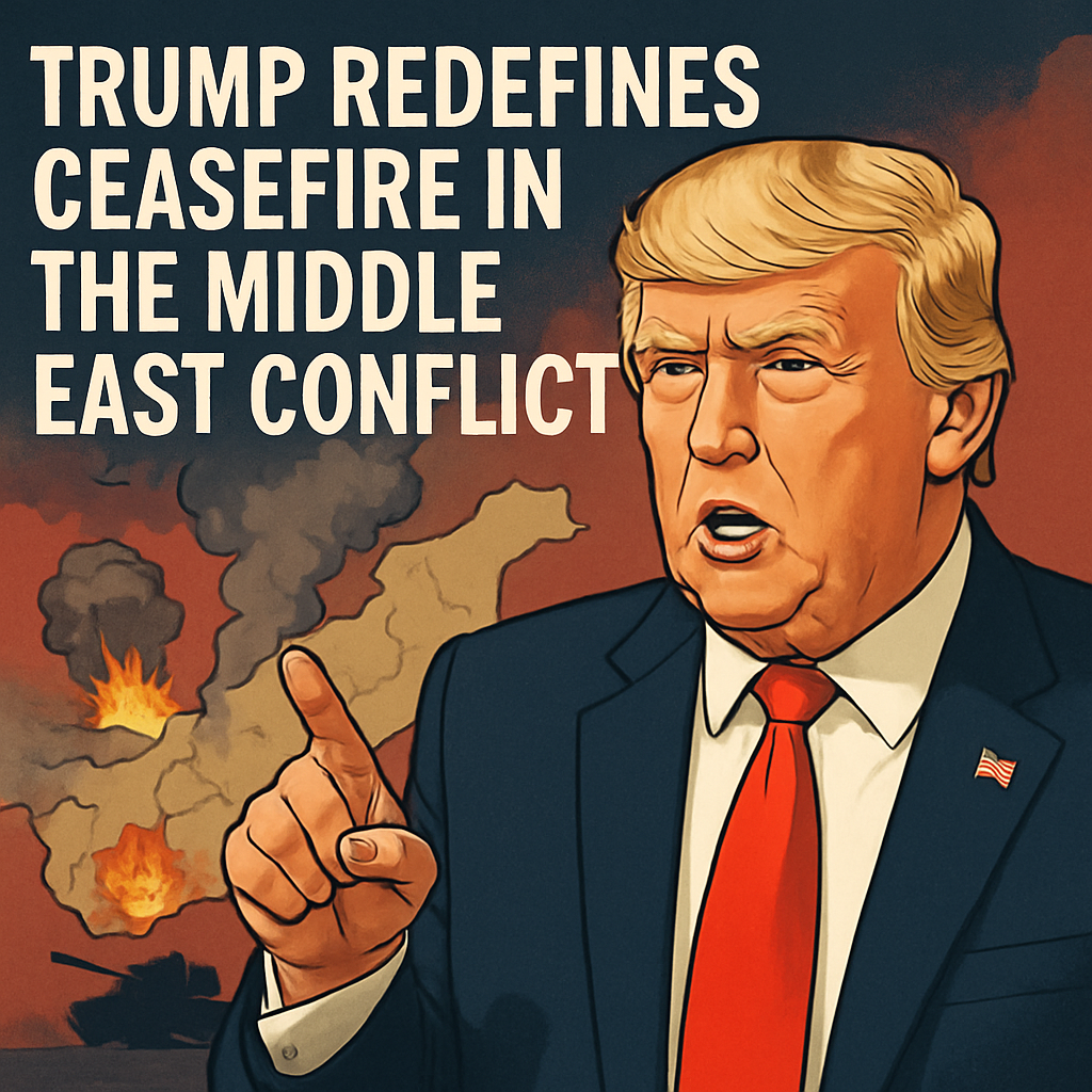 Illustration of Trump Redefines Ceasefire in the Middle East Conflict