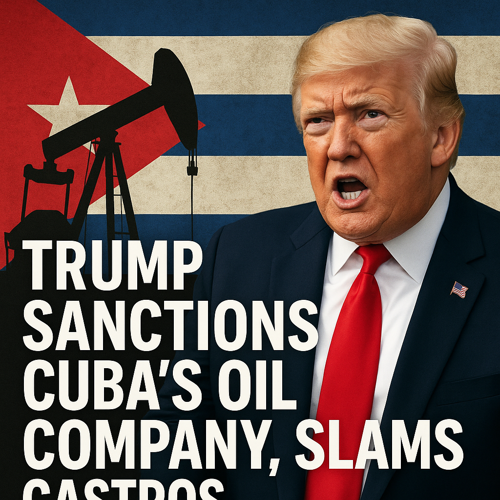 Illustration of Trump Sanctions Cuba's Oil Company, Slams Castros