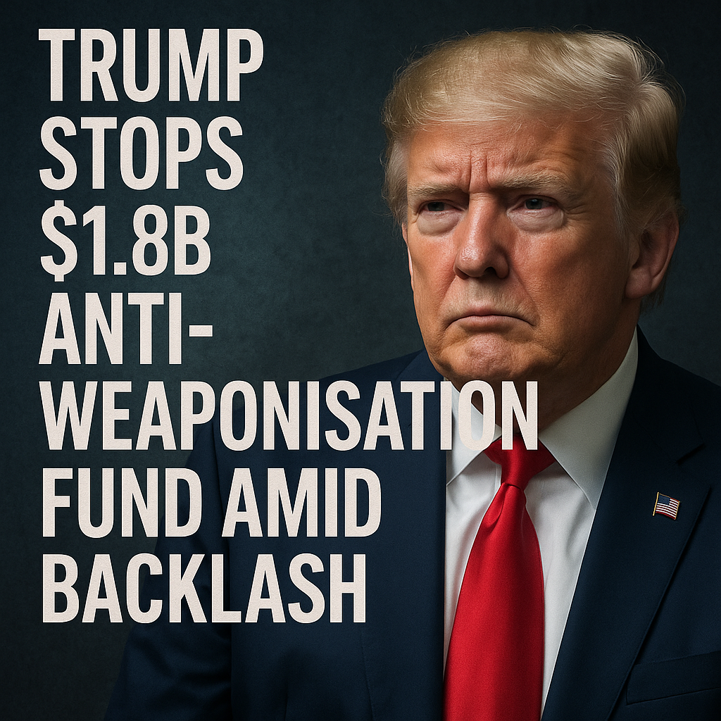 Illustration of Trump Stops $1.8B Anti-Weaponisation Fund Amid Backlash
