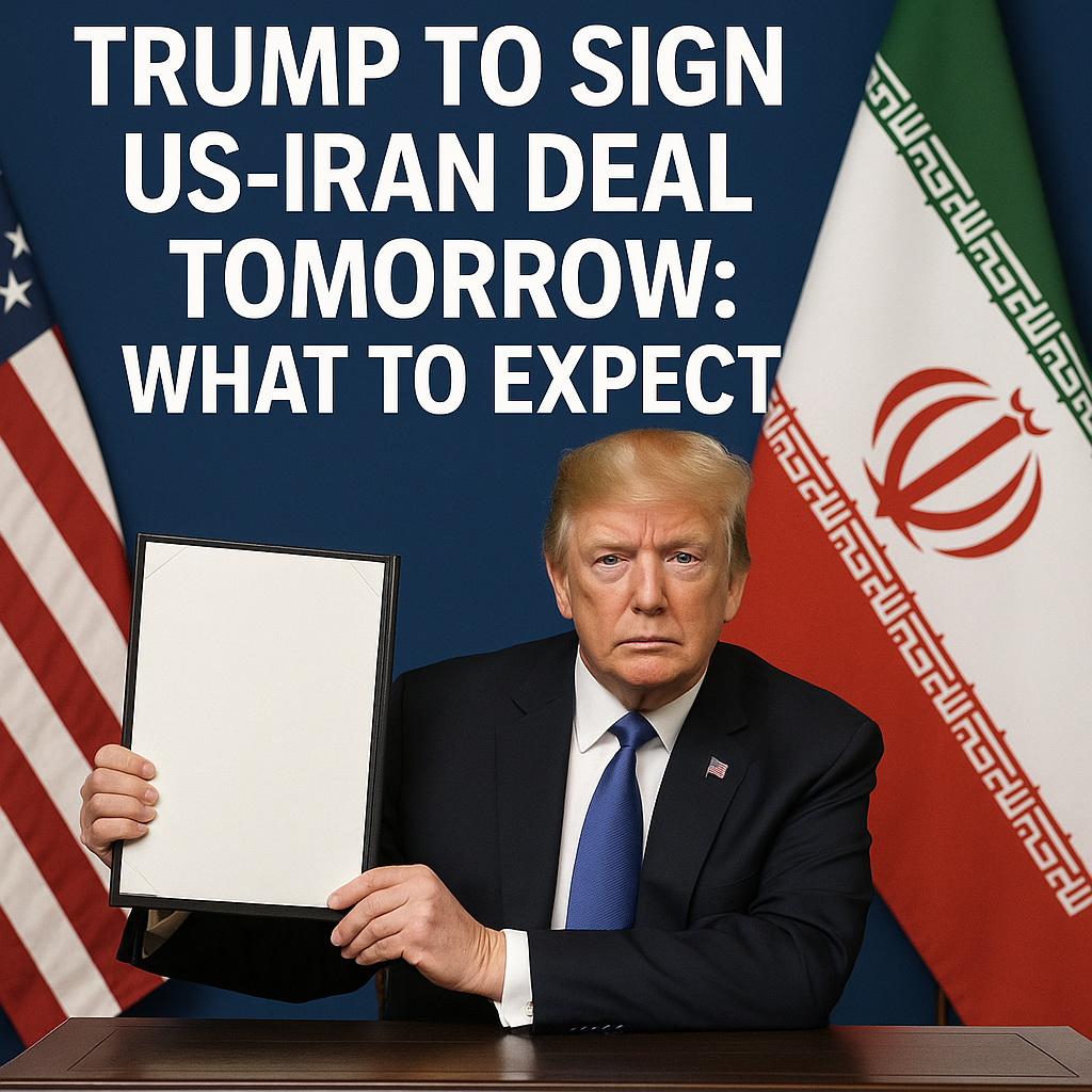 Illustration of Trump to Sign US-Iran Deal Tomorrow: What to Expect