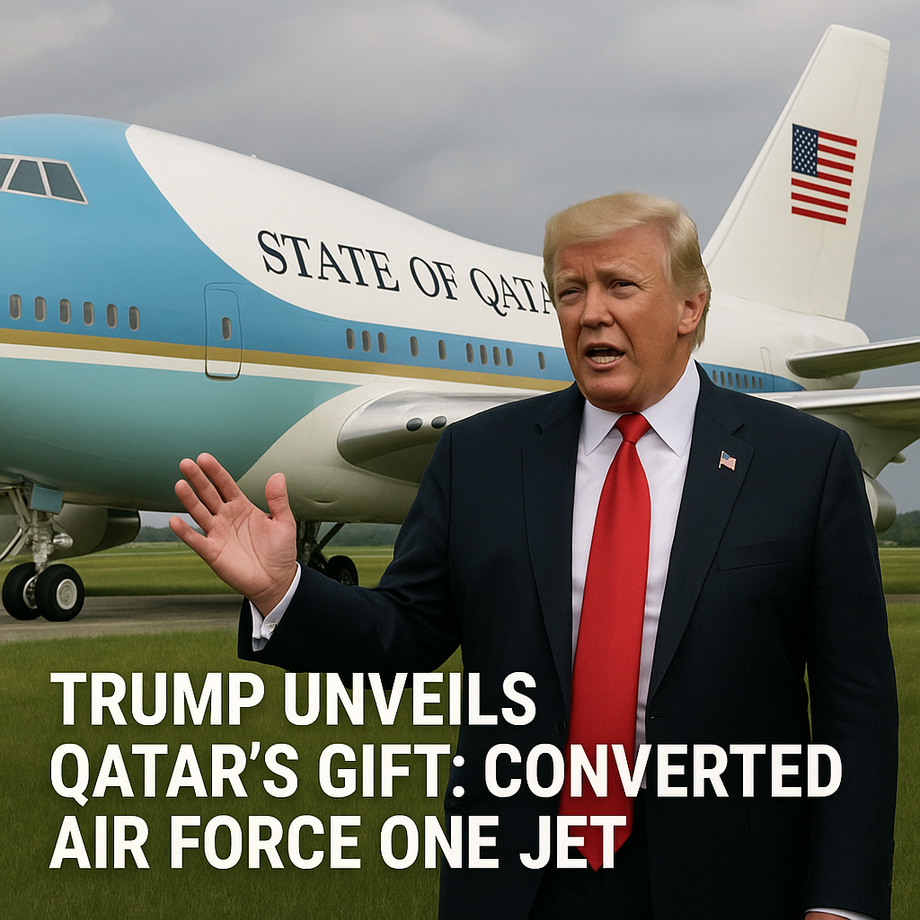 Illustration of Trump Unveils Qatar's Gift: Converted Air Force One Jet