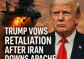 Illustration of Trump Vows Retaliation After Iran Downs Apache Helicopter