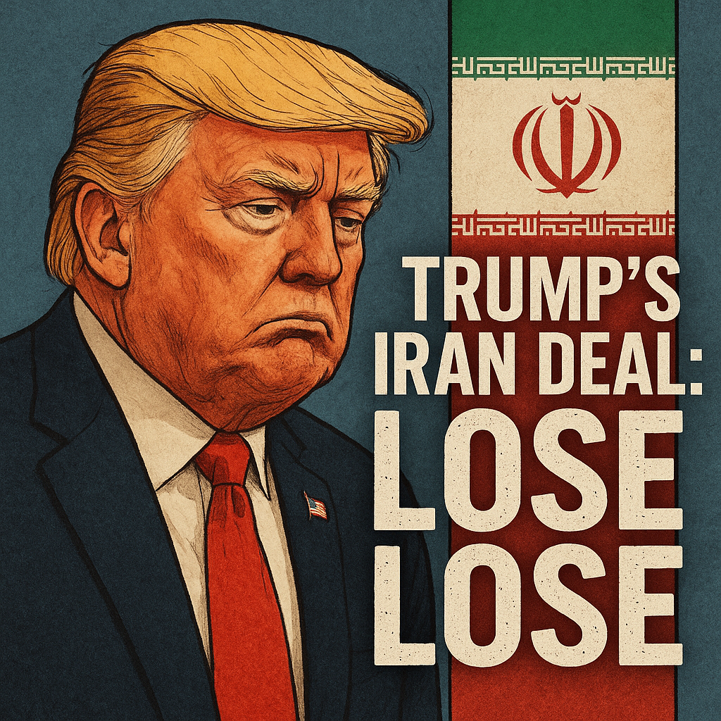 Illustration of Trump's Iran Deal: A Lose, Lose, Lose for America