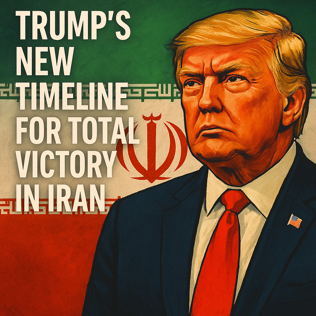 Illustration of Trump's New Timeline for Total Victory in Iran