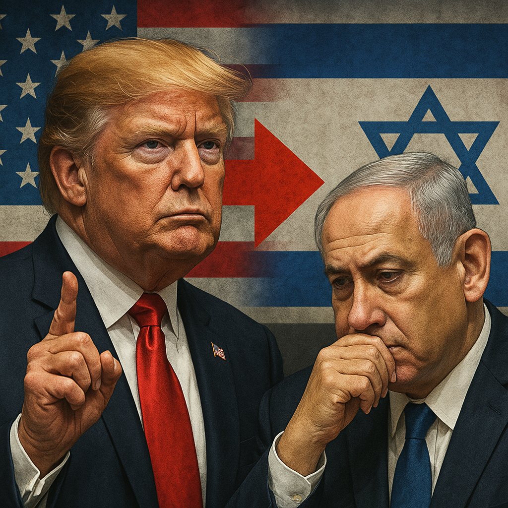 Illustration of Trump's Rogue Move Forces Netanyahu into a Tough Spot