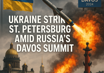 Illustration of Ukraine Strikes St. Petersburg Amid Russia's Davos Summit