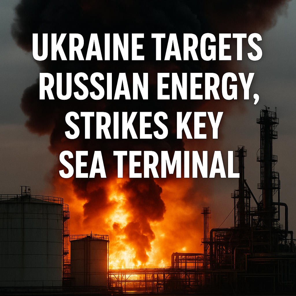 Illustration of Ukraine Targets Russian Energy, Strikes Key Sea Terminal