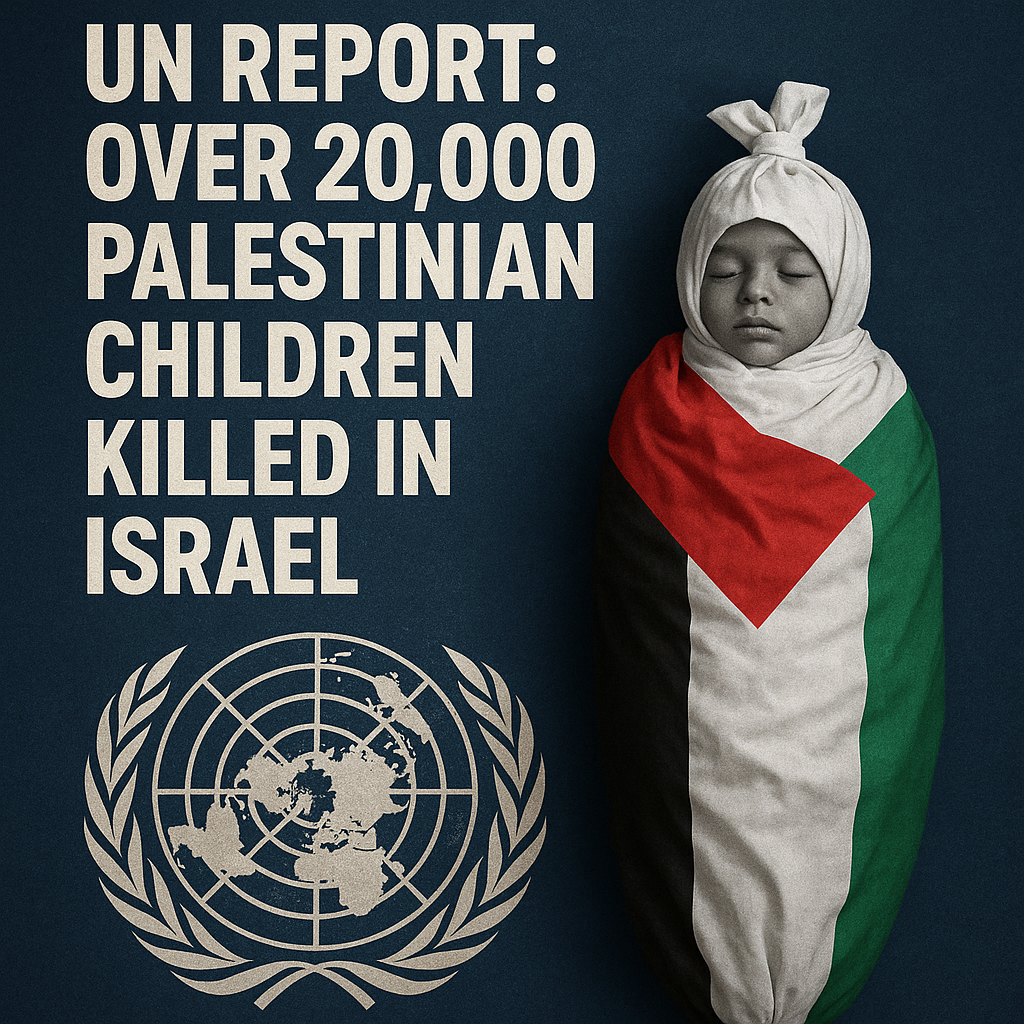 Illustration of UN Report: Over 20,000 Palestinian Children Killed in Israel