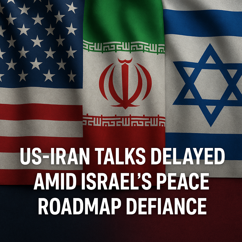 Illustration of US-Iran Talks Delayed Amid Israel's Peace Roadmap Defiance