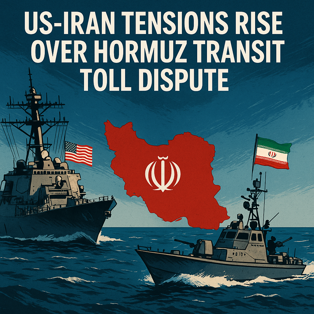Illustration of US-Iran Tensions Rise Over Hormuz Transit Toll Dispute