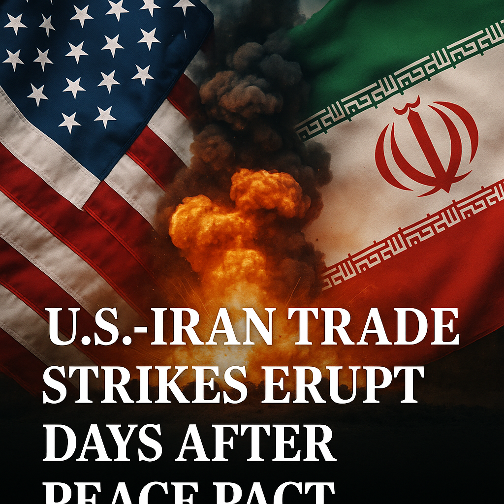 Illustration of US-Iran Trade Strikes Erupt Days After Peace Pact