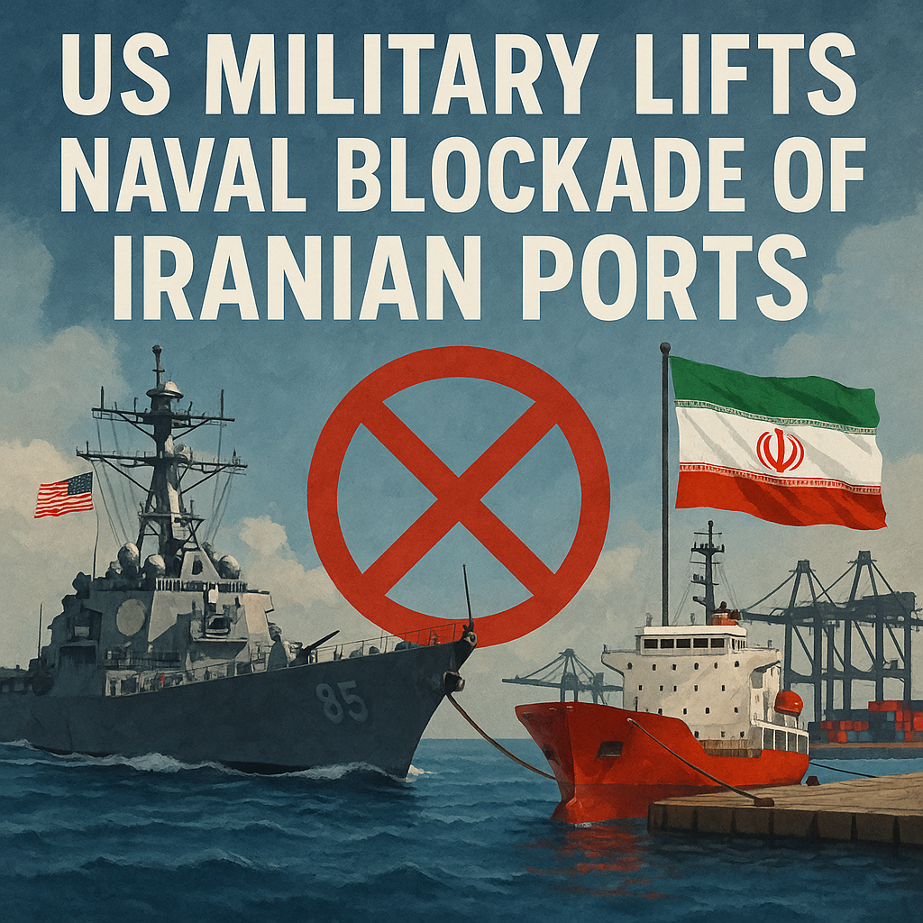 Illustration of US Military Lifts Naval Blockade of Iranian Ports