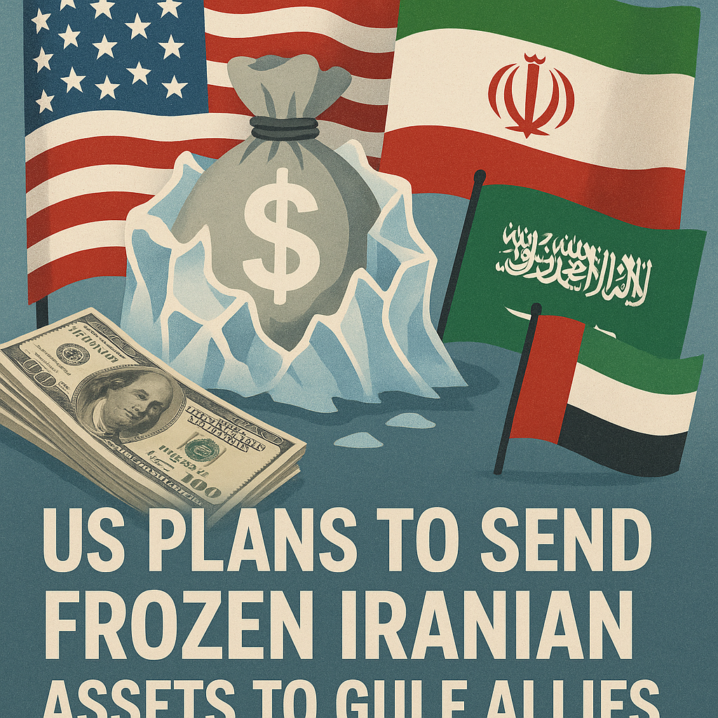 Illustration of US Plans to Send Frozen Iranian Assets to Gulf Allies
