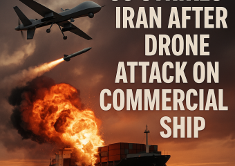 Illustration of US Strikes Iran After Drone Attack on Commercial Ship