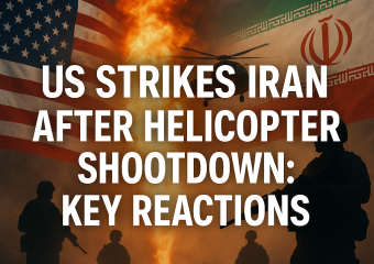 Illustration of US Strikes Iran After Helicopter Shootdown: Key Reactions