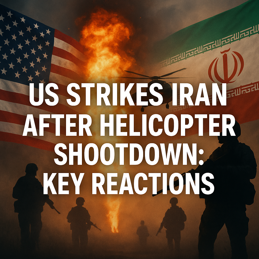 Illustration of US Strikes Iran After Helicopter Shootdown: Key Reactions