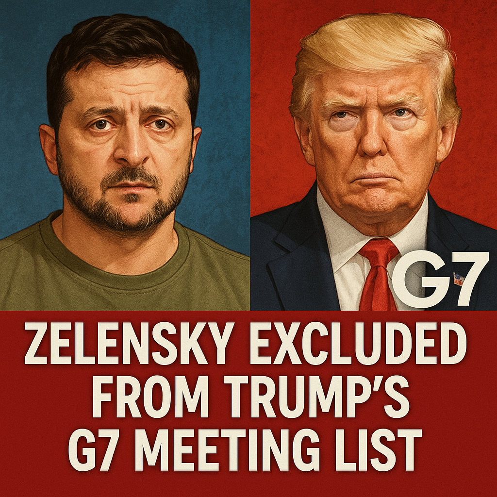 Illustration of Zelensky Excluded from Trump's G7 Meeting List