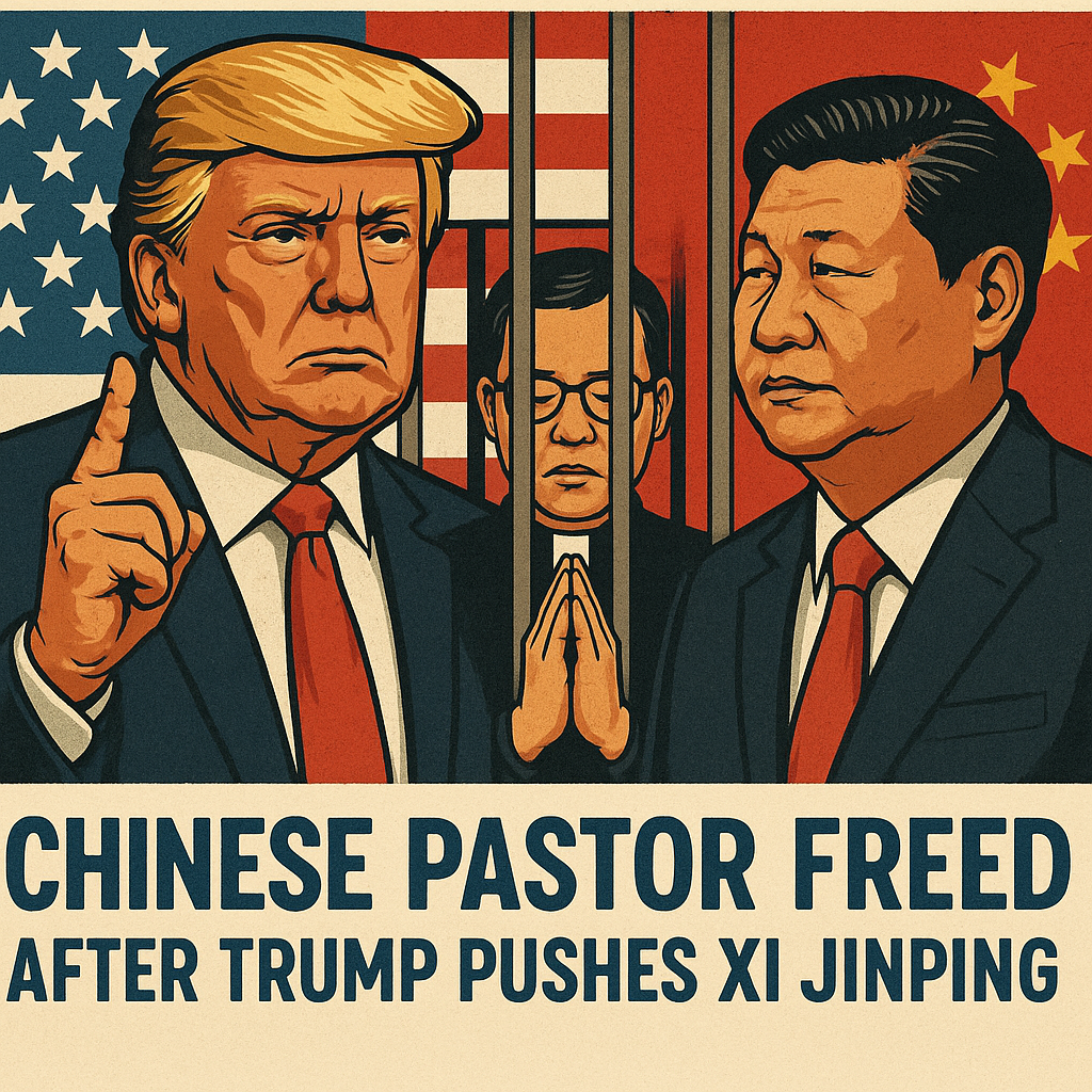 Illustration of Chinese Pastor Freed After Trump Pushes Xi Jinping
