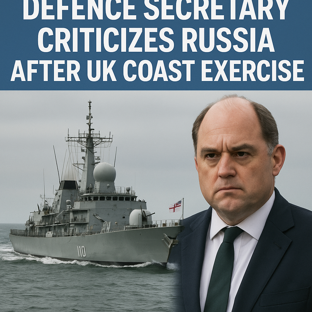 Illustration of Defence Secretary Criticizes Russia After UK Coast Exercise
