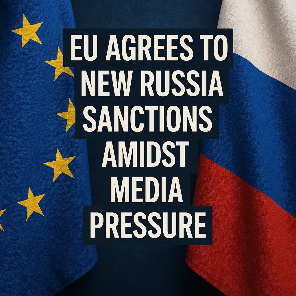Illustration of EU Agrees to New Russia Sanctions Amidst Media Pressure