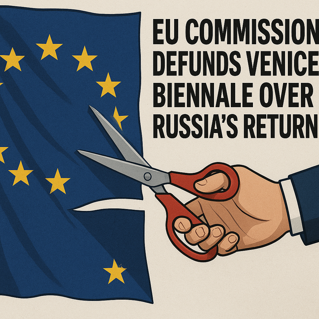Illustration of EU Commission Defunds Venice Biennale Over Russia's Return