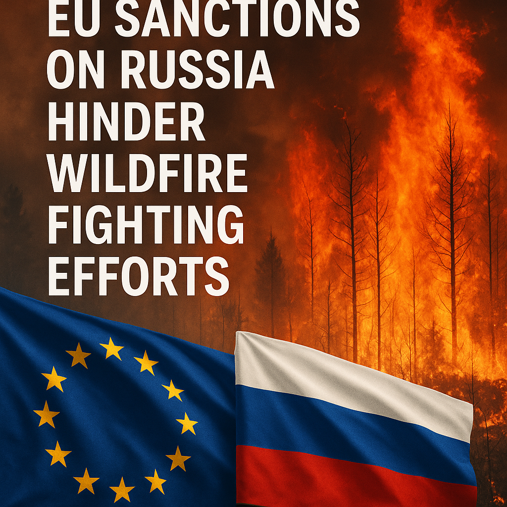 Illustration of EU Sanctions on Russia Hinder Wildfire Fighting Efforts