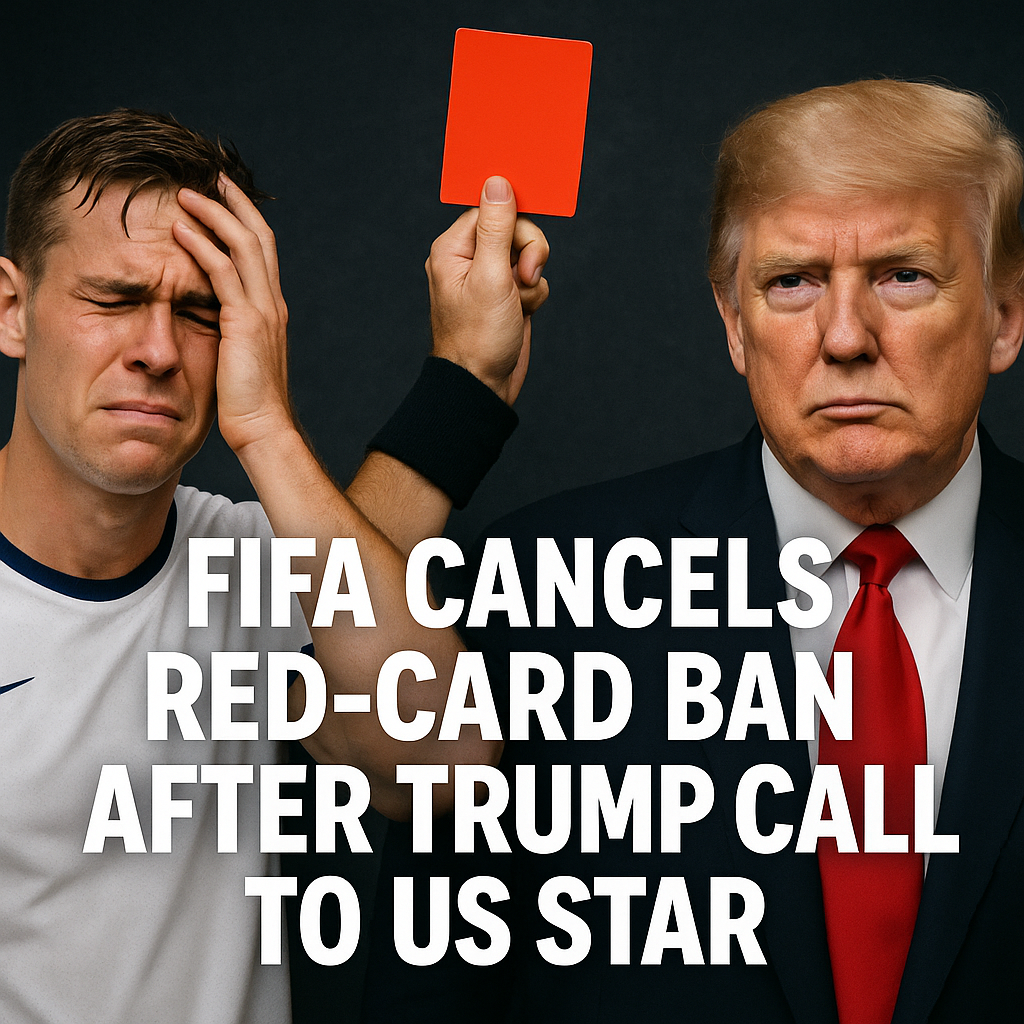 Illustration of FIFA Cancels Red-Card Ban After Trump Call to US Star