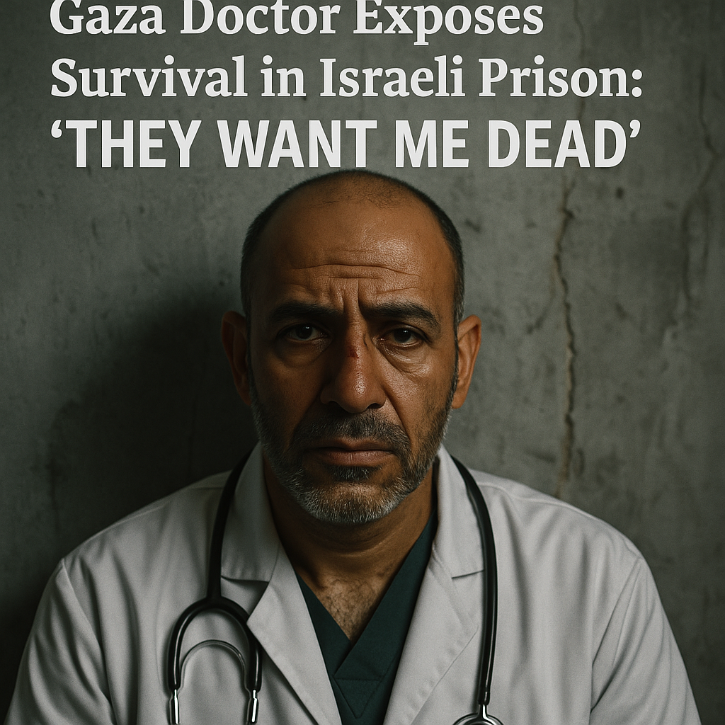 Illustration of Gaza Doctor Exposes Survival in Israeli Prison: 'They Want Me Dead'