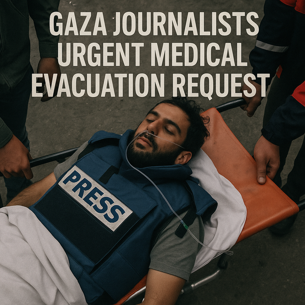 Illustration of Gaza Journalists Urgent Medical Evacuation Request