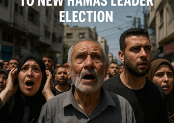 Illustration of Gaza Residents React to New Hamas Leader Election
