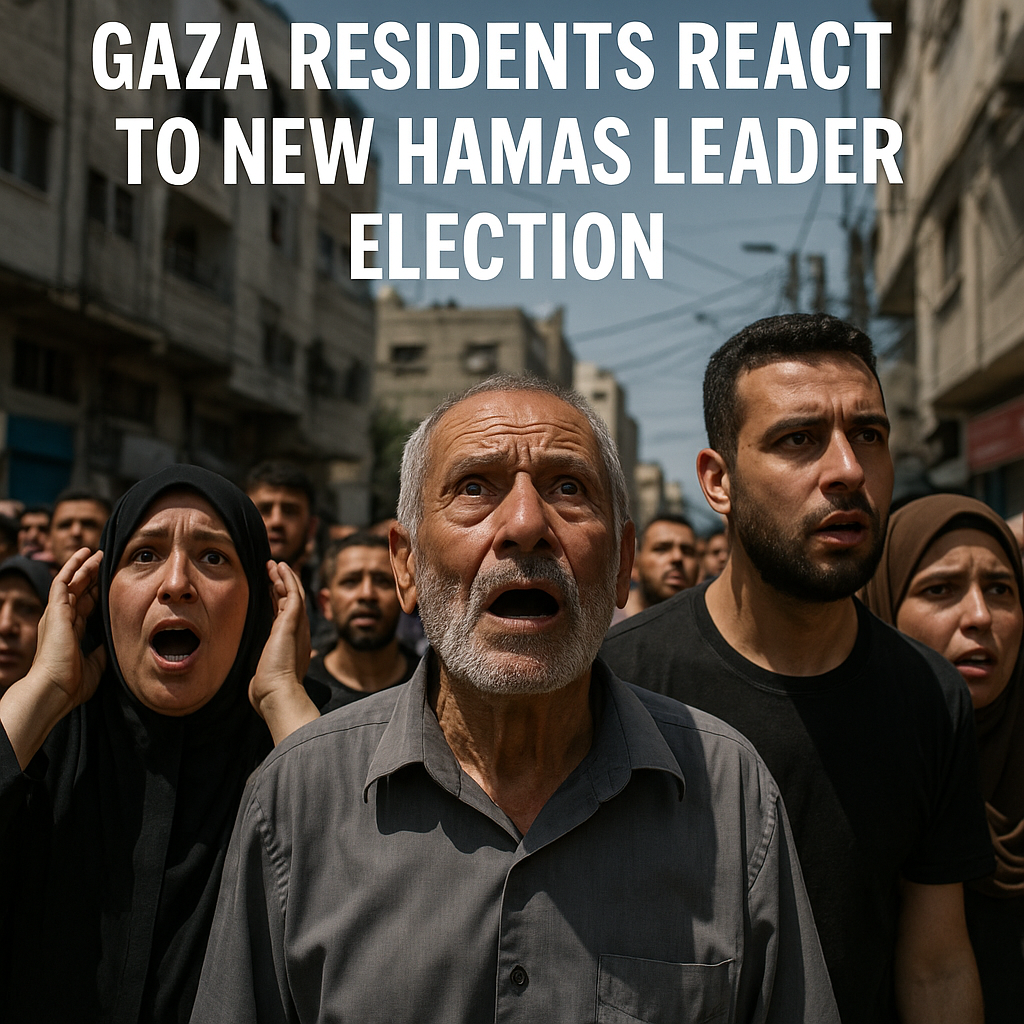 Illustration of Gaza Residents React to New Hamas Leader Election