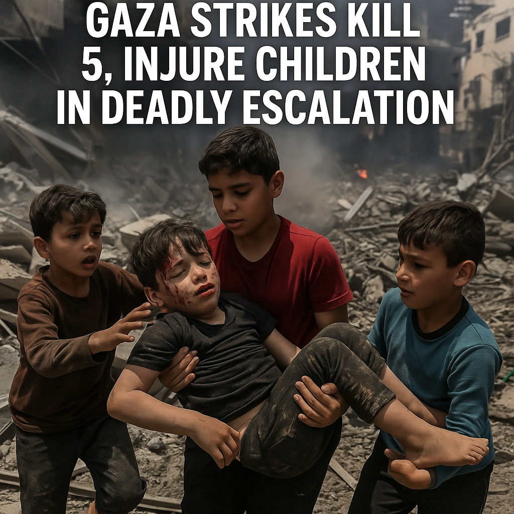 Illustration of Gaza Strikes Kill 5, Injure Children in Deadly Escalation