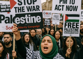Illustration of Gaza Support Rally in London: Call for PM to Act Now