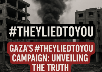 Illustration of Gaza's #TheyLiedToYou Campaign: Unveiling the Truth