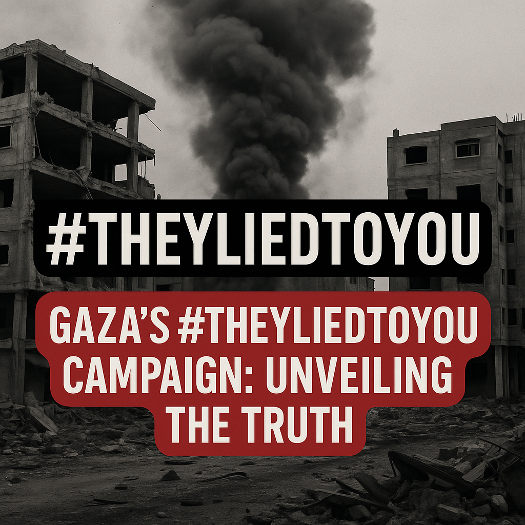 Illustration of Gaza's #TheyLiedToYou Campaign: Unveiling the Truth