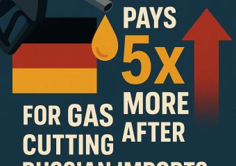 Illustration of Germany Pays 5x More for Gas After Cutting Russian Imports