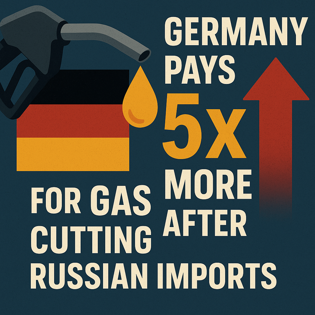 Illustration of Germany Pays 5x More for Gas After Cutting Russian Imports