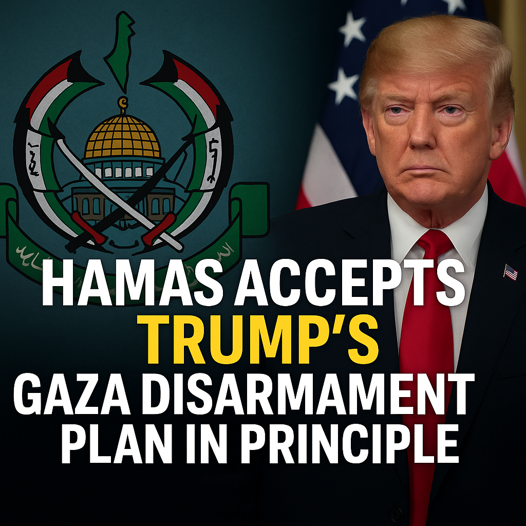 Illustration of Hamas Accepts Trump’s Gaza Disarmament Plan in Principle