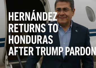 Illustration of Hernandez Returns to Honduras After Trump Pardon